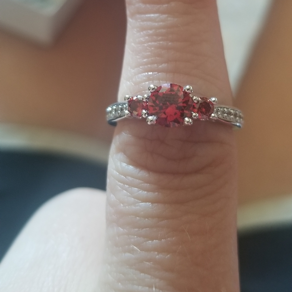 Lab Created Ruby Ring Size 7 - image 1
